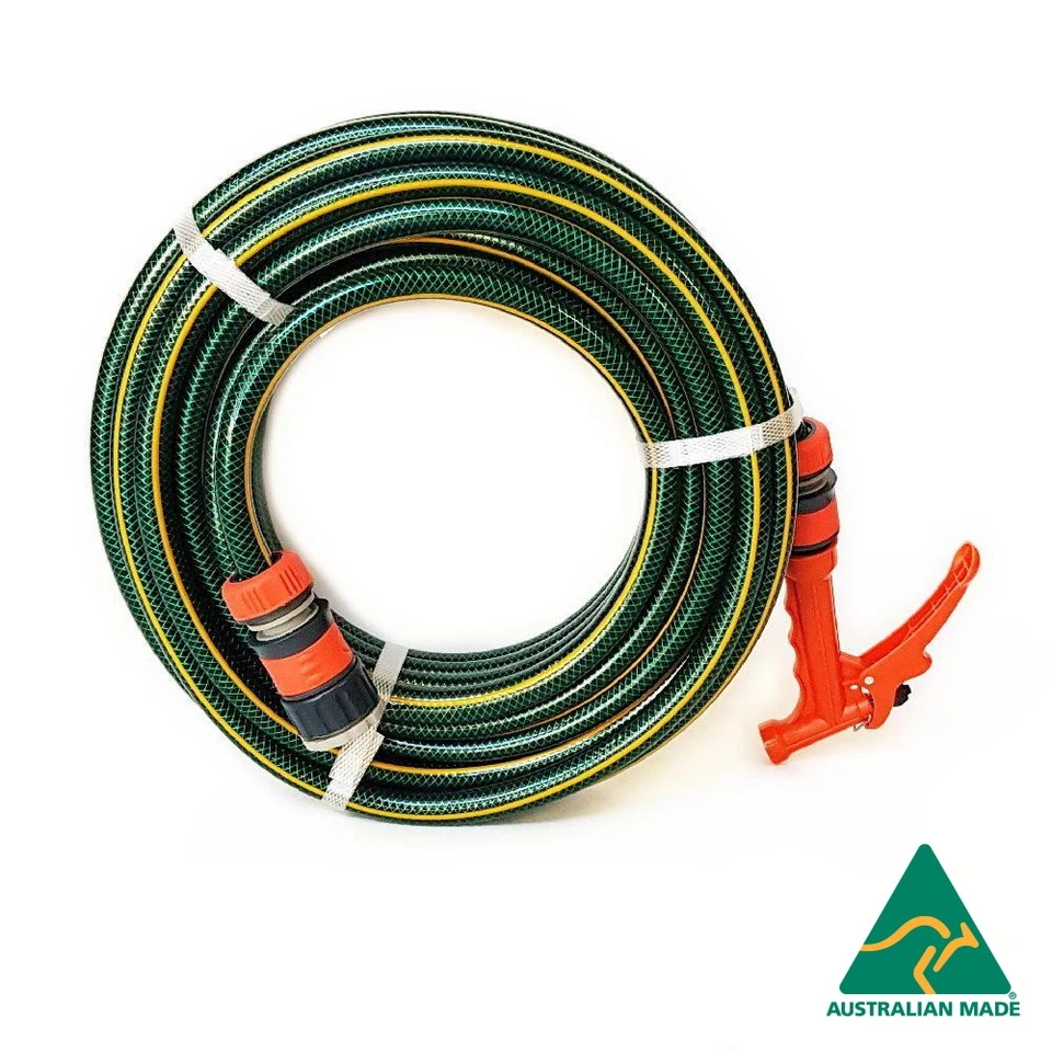 12mm [1/2"] Fitted Flexible Lightweight Budget Garden Hose • 2 Yr Warranty DD