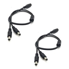 2Pack 1 Female to 2 Way DC Power Splitter Cable Barrel Plug 5.52.1mm for CCTV...