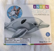2016 Intex Large Dolphin Ride-On Inflatable Pool Float 79X30 #58539