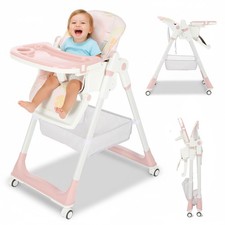 Baby Hochstuhl Klappbar Kinderstuhl, Kinderhochstuhl mit Liegefunktion, Essstuhl