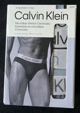 CALVIN KLEIN  MICROFIBER STRETCH 4-PACK HIP BRIEFS MENS UNDERWEAR #NP27440-NWT
