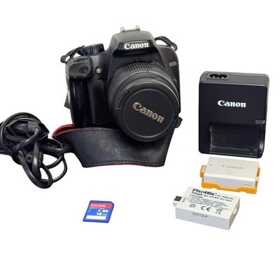 Canon EOS Rebel XS 1000D Digital SLR Camera EF-S 18-55mm Lens Battery Charger SD