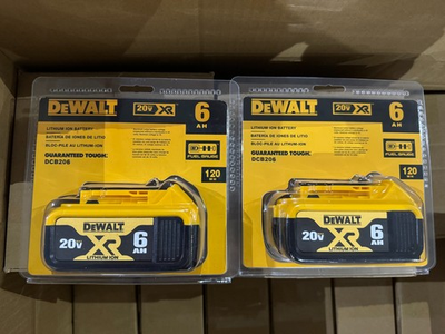 #ad #ad 2 PCS Genuine DEWALT DCB206 20V MAX XR 6.0Ah Li Ion Battery – Brand New $118.00