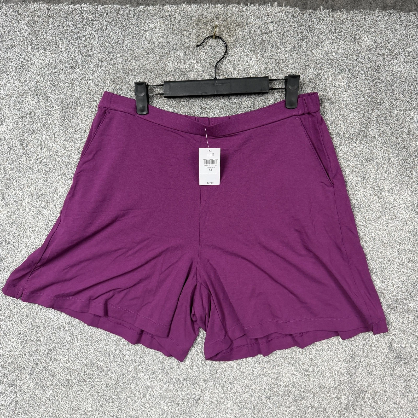 J Jill Wearever Culotte Shorts Womens M 32x6.5 Mulberry Purple Pull On Jersey