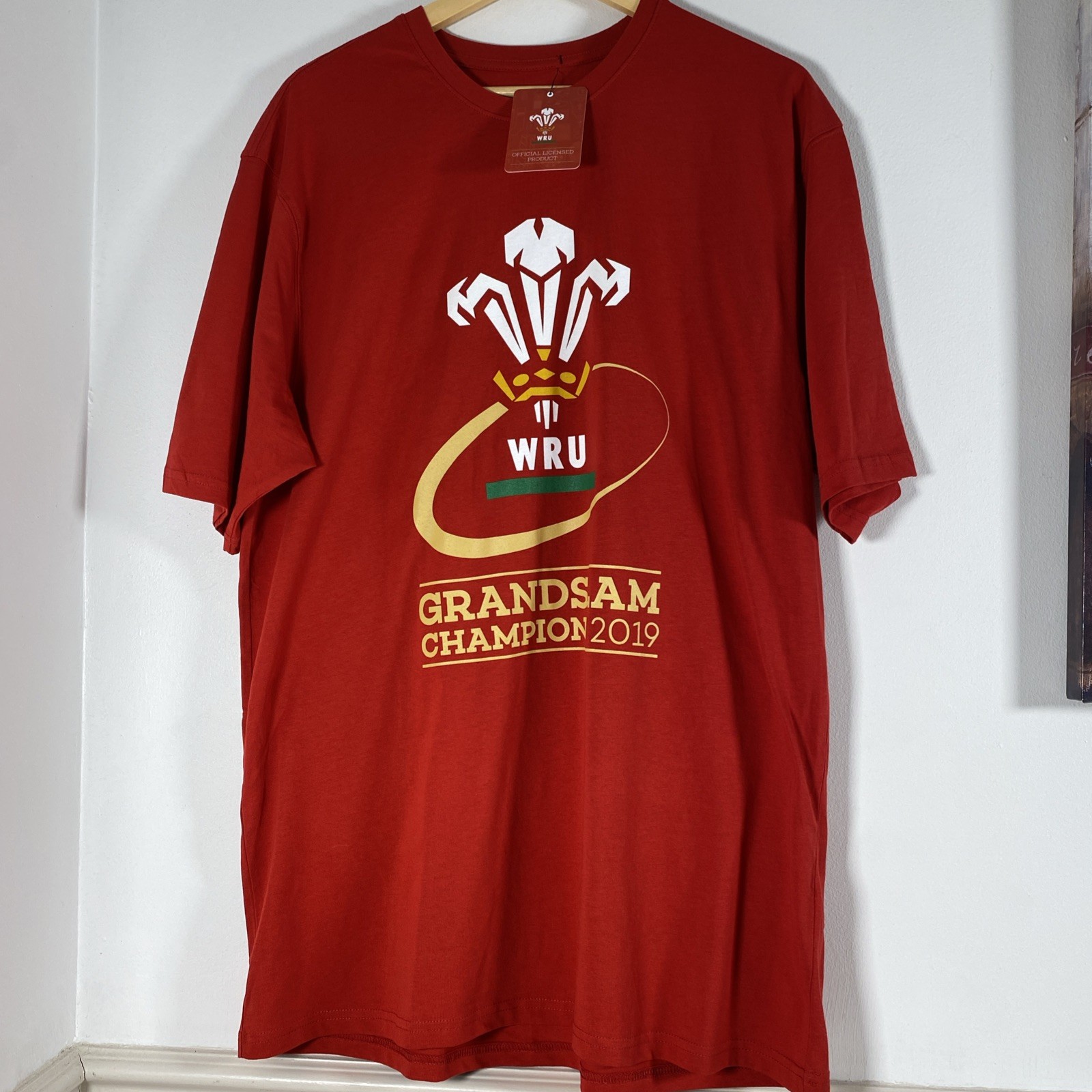 Official Wales Rugby WRU 2019 Grand Slam Champions T-Shirt Fanatics Men's 3XL BN