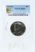 1973-D PCGS MS67 Kennedy Half Dollar Business Strike 50C