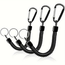Spring Coil Keychains,Retractable Wrist Strap Safety Rope,8.46" to 47" Extendabl