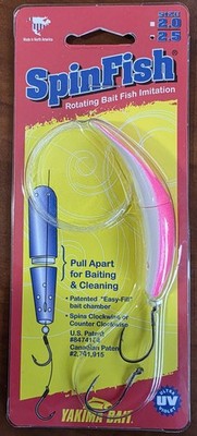 Yakima Bait SpinFish 2.5 , 2.5''  Glitter Pink White Trolling Plug, 725 GPKW