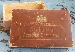 Antique Cadbury's Assorted Chocolates Box. Original Early Advertising.