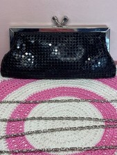 BLACK CHAIN MAIL METAL MESH CLUTCH BAG WITH LONG AND SHORT STRAP OPTIONS