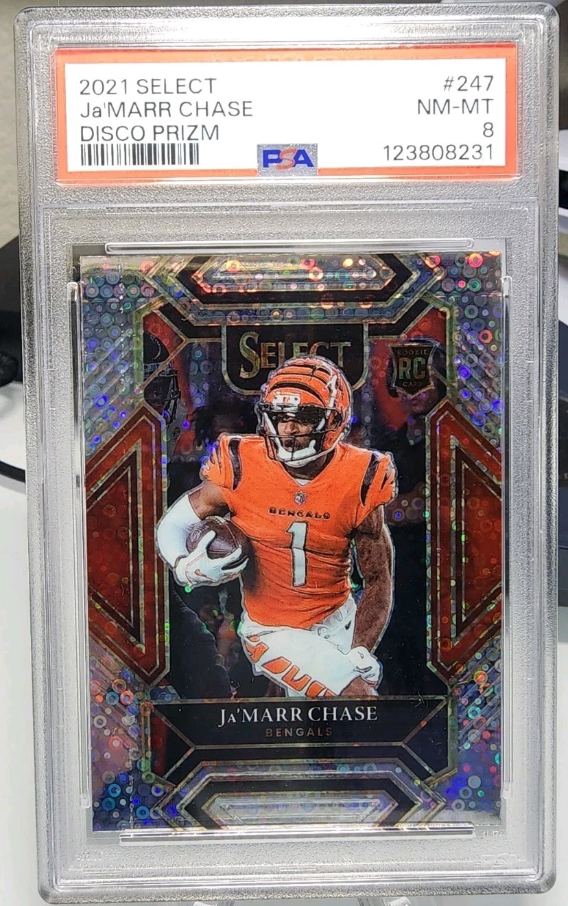 2021 Panini Select - Club Level Ja'Marr Chase #247 Disco Prizm (RC)
