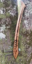 Hand Carved Pecan Plains Style Double Bladed Gunstock Warclub