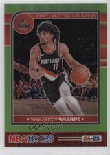 2024 Panini NBA Hoops Premium Lime Green Prizm 90/149 Shaedon Sharpe #184 1cl3