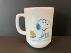 Vintage Snoopy "I'm Not Worth A Thing Before Coffee Break!" Fire-King Mug 1965