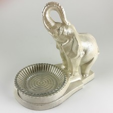 Posacenere elefante BRONZART anni '30 con inserto in VETRO - PERLA AVORIO art deco RARO