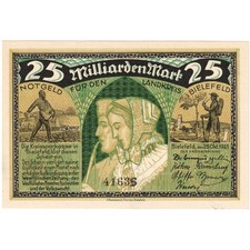 [#293330] Germany, Bielefeld, 25 Milliard Mark, 1923-10-25, UNC