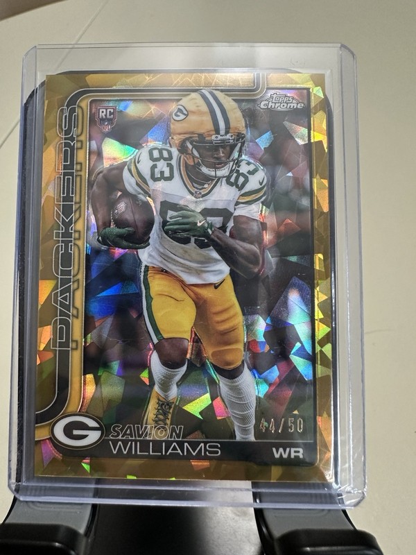 Topps Chrome Sapphire 2025 Savion Williams Packers RC #340 Gold /50 Color Match