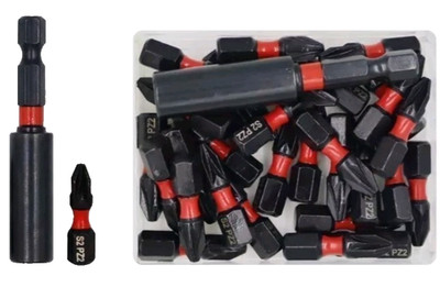 25x Pozi Bits 1/4'' PZ2-25mm Pozi-Drive 2 Schlagschrauber Bohrer Bits Set