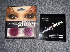 BYS Glitter For Face Body and Revlon Galaxy Dream Highlighting Palette New