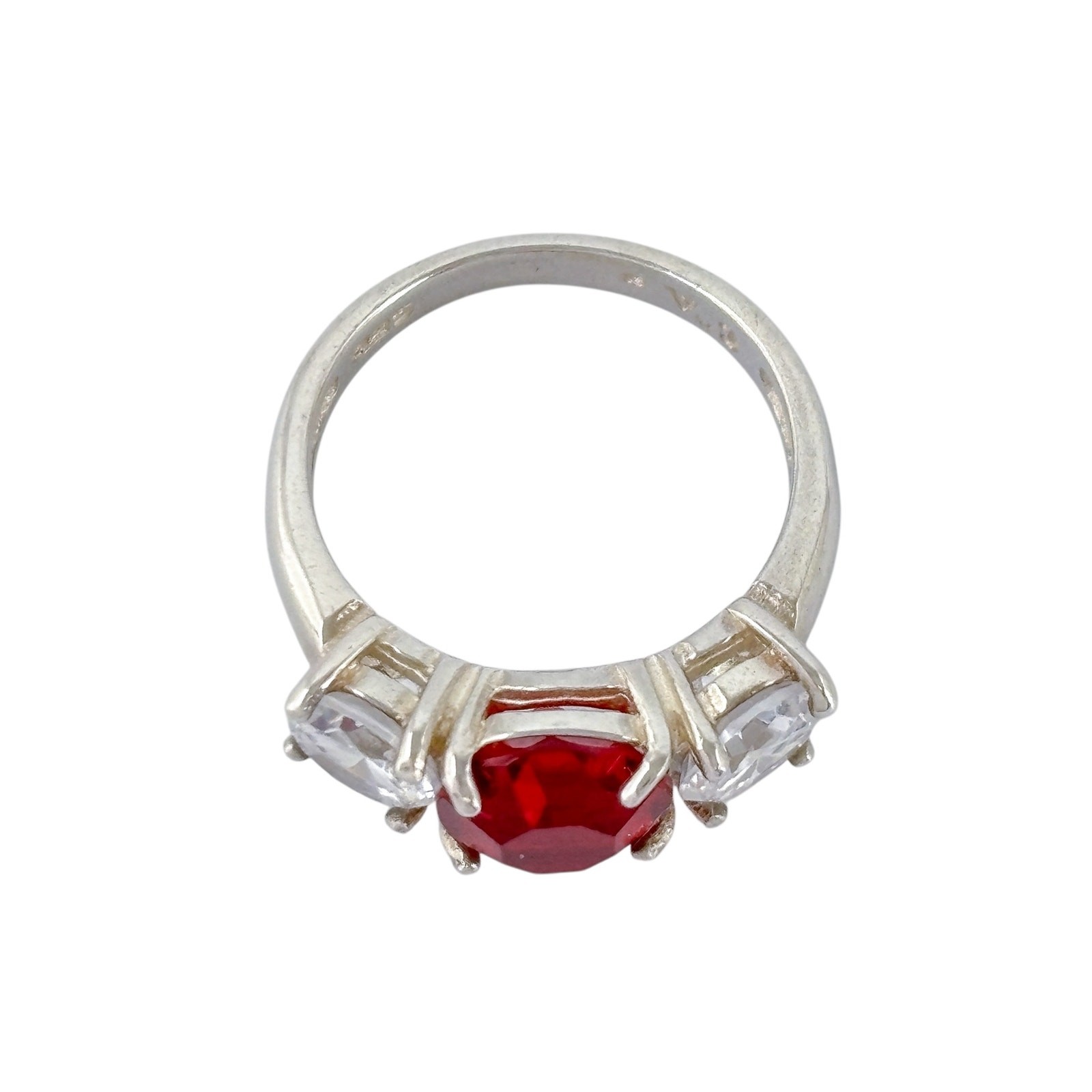 Simulated Ruby Cubic Zirconia Ring | Sterling Sil… - image 4