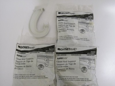 Lot of 4 ClosetMaid 5655 SuperSlide Universal Closet Rod Supports