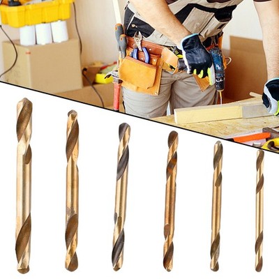 6* HSS Doppelköpfig Schneckenbohrer Für Metall Holz Bohren 3/3.5/4/4.5/5/6mm