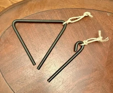 Hand Forged Dinner Triangle Bell, 9”, Rustic Western Cattle Farm Lodge