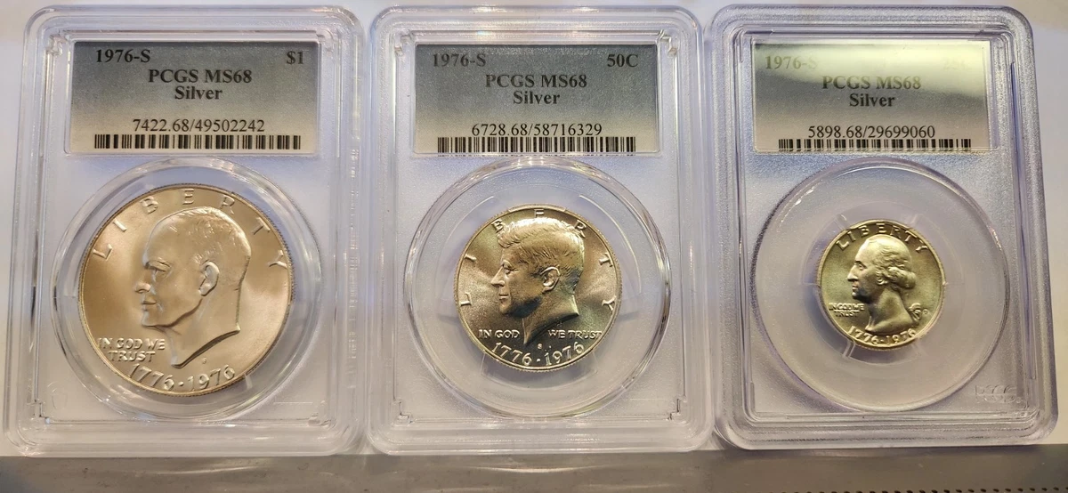 Uncirculated MS 68 Graded 1976 Washington Quarters (1932-1998) for