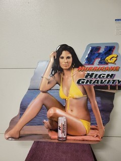 RARE 2011 Hurricane High Gravity Lager Beer Metal Sign SEXY BIKINI GIRL 30"x24"