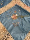 Stunning Victorian Blue  Silk, Embroidery &Lace Coverlet/bedspread — photo 2