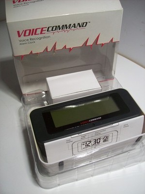 EQUITY VOICE COMMAND ALARM CLOCK with Blue Backlight, Battery or 120V NOS