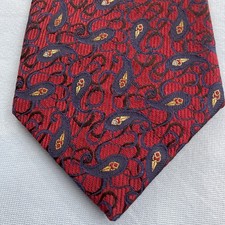 Vtg 90s NEW 100 Silk Tie X Long Robert Talbott Best Class Ruby Paisley 4x65 99
