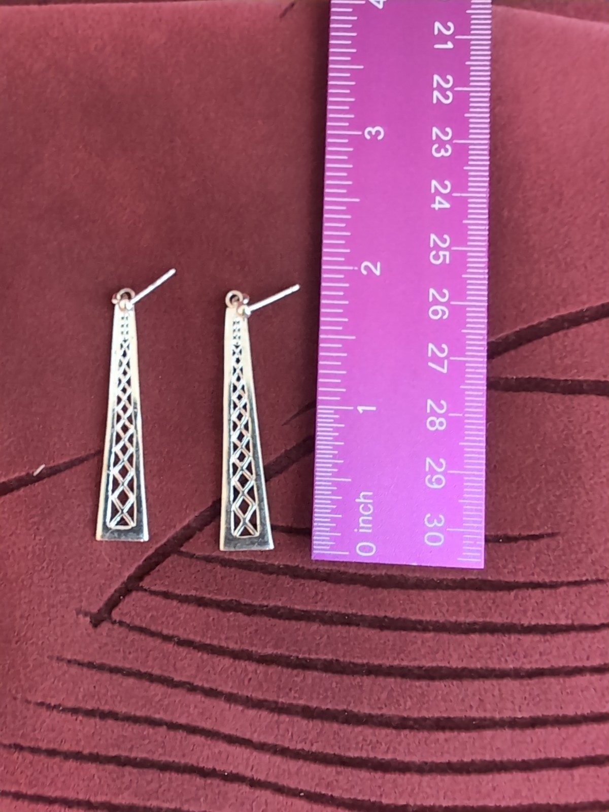 Beautiful Dangling Silver Plated Stud Earrings - image 6