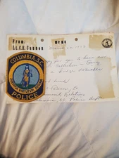 Vintage Columbia, S.C. Police Patch With Memo 1973