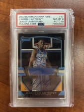 2003 Bowman Signature Carmelo Anthony Jersey Autograph PSA 8 Auto 10