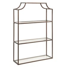 Ciel Three-Tiered Wall Shelf, 21 x 30, Bronze, Decorative Floating Shelf Stor...