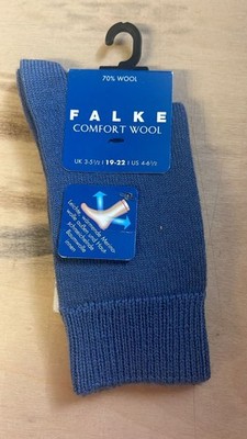 Falke Comfort Wool Kinder Socken 19-22 Wollsocken Blau