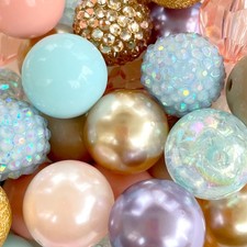 MKLKSDH 50PCS 20MM Bubblegum Beads for Pens, Colorful Chunky Round Beadable f...
