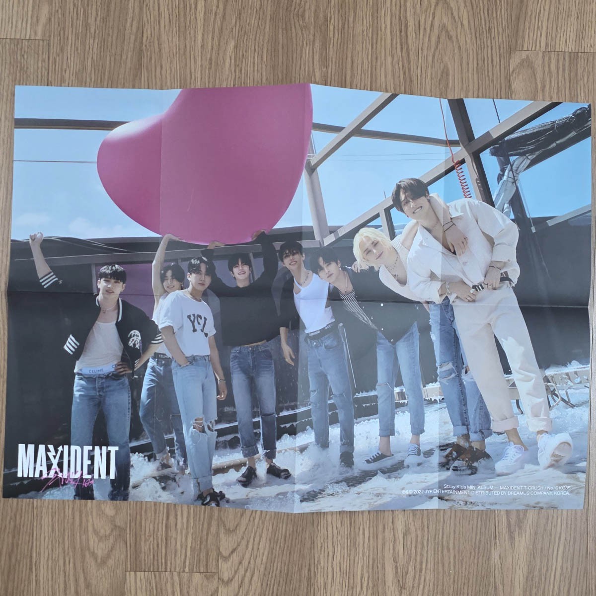 SKZ Official Folded Poster Stray Kids Maxident T-Crush Version
