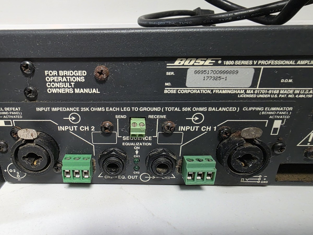 Bose 1800 Series V Professional Amplifier Powers On (Untested) | eBay