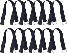12 Pcs 18x1 Inch Adjustable Hook and Loop Fastening Nylon Strap with Buckle