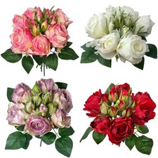 Künstlicher Rosenstrauß – 30cm, 12 Blumen – Blumenstrauß Blumenschmuck Hochzeit