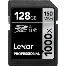 Lexar Professional 128GB 1000x Speed SDXC UHS-II Memory Card