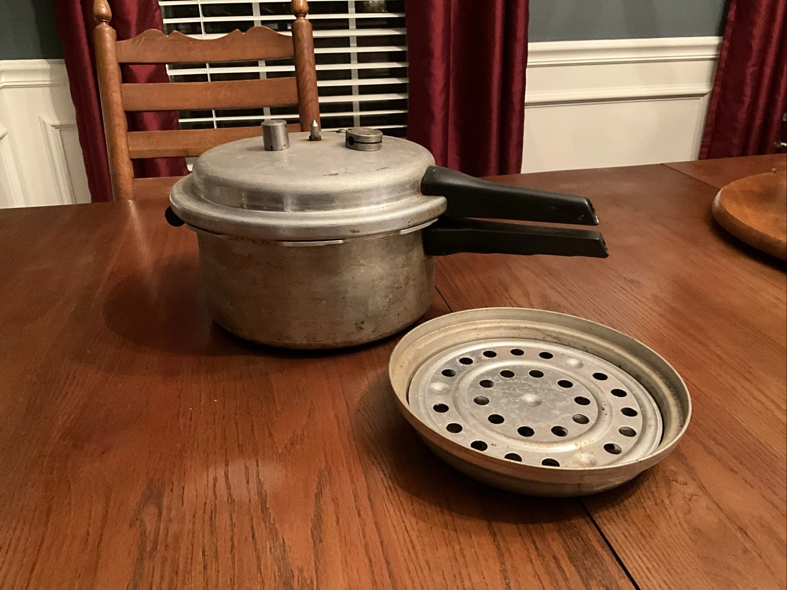 Vintage 1956 MIRRO-MATIC "6" Aluminum Pressure Cooker Canning Pot 6QT #396M
