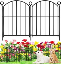 Decorative Garden Fence 17in H x10ft L , Arched Rustproof Metal No Dig Fen...