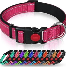 Reflective Puppy Dog Collar Choose Sizes Adjustable Comfortable Padded Neoprene