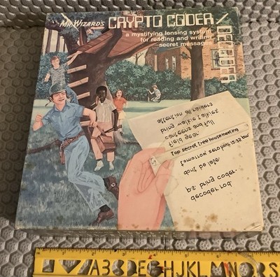 1972 Mr. Wizard's Crypto Coder/Decoder Toy in Orig. Box Lensing Complete Vintage