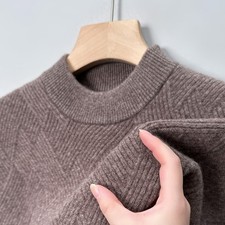 100 Cashmere Sweater Men's High Neck Winter Knitted Casual Thick Warm Sweaters