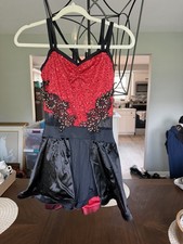 Weissman Girls S Polyester Sequin Dance Costume Dress Red  Black