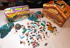 1965 Marx Troll Village 67 Pieces w/Box & 1960s Troll House Case